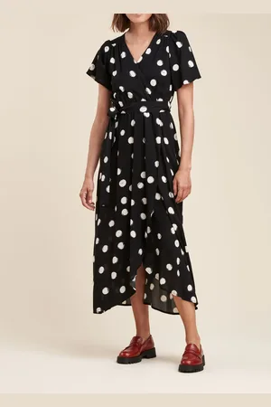 La Fee Maraboutee Robe longue faux portefeuille à imprimé à pois
