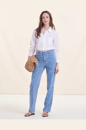 La Fee Maraboutee Jean imprimé coupe droite en coton biologique