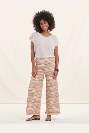 La Fee Maraboutee Pantalon ample en crochet multicolore terracotta