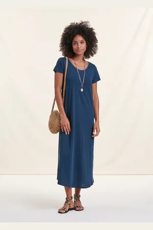 La Fee Maraboutee Robe longue bleu pétrole lyocell