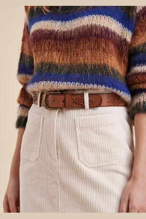 La Fee Maraboutee Ceinture en cuir de vachette avec broderies