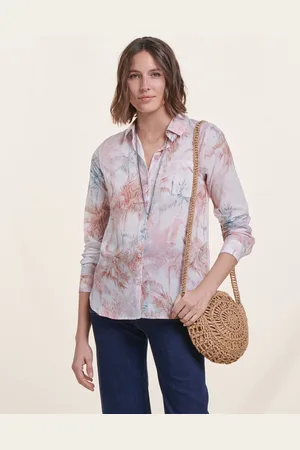 La Fee Maraboutee Chemise écrue en voile de coton fluide imprimé