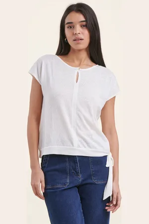 La Fee Maraboutee T-shirt écru en coton modal manches courtes