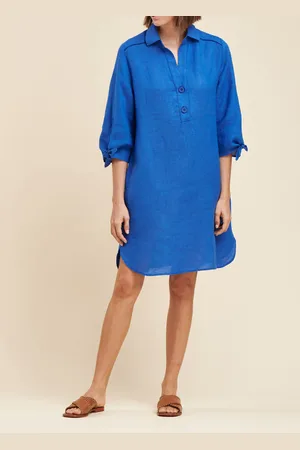 La Fee Maraboutee Robe courte en lin, col chemise