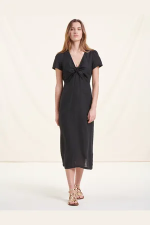 La Fee Maraboutee Robe longue noire en lin