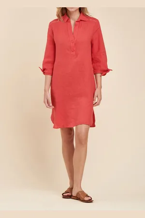 La Fee Maraboutee Robe courte en lin, col chemise