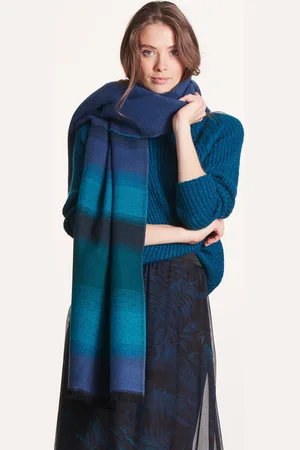La Fee Maraboutee Écharpe tie & dye bleu pétrole