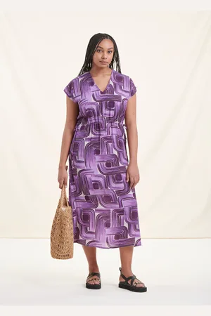 La Fee Maraboutee Robe mi-longue lavande sans manches à imprimé