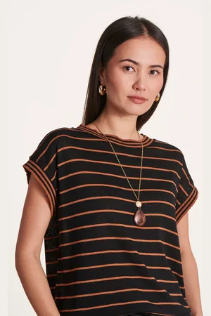 La Fee Maraboutee Collier sautoir avec pendentif en résine marron