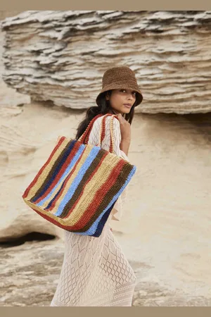 La Fee Maraboutee Sac cabas raphia multicolore