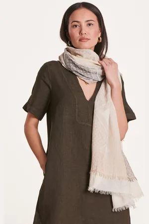 La Fee Maraboutee Foulard jacquard beige en coton