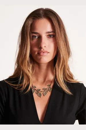 La Fee Maraboutee Collier doré feuilles martelées