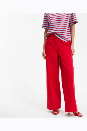 La Redoute Pantalon Large Taille Haute En Twill De Coton