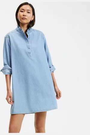La Redoute Robe Courte En Denim Col Volanté