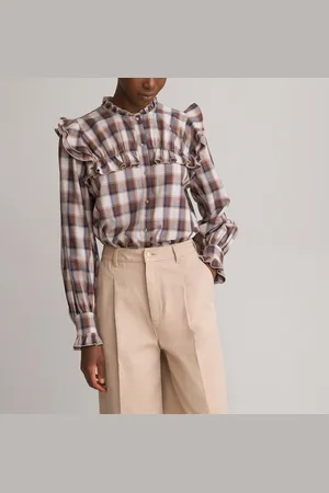 La Redoute Blouse Col Volanté À Carreaux