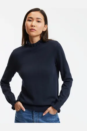 La Redoute Pull Col Montant Volanté Manches Longues En Coton