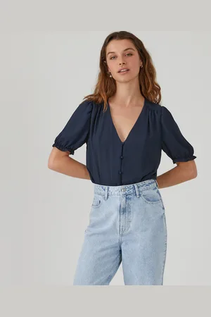 La Redoute Chemisier Col V Manches Courtes