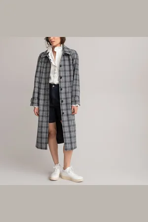 La Redoute Manteau Long Droit À Carreaux
