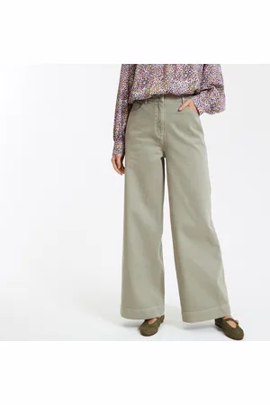 La Redoute Pantalon Large Taille Haute En Twill De Coton