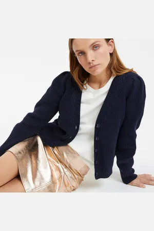 La Redoute Cardigan Court Col V En Grosse Maille Boutonné