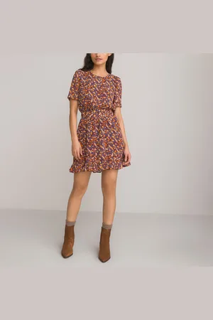 La Redoute Robe Évasée Col Rond Avec Ceinture