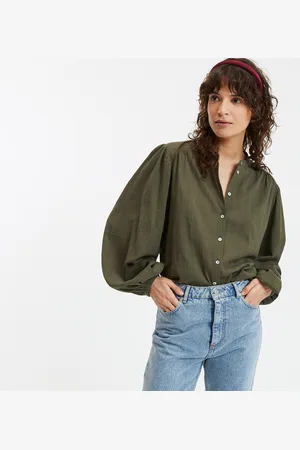 La Redoute Chemise Col Mao Oversize Signature Lise