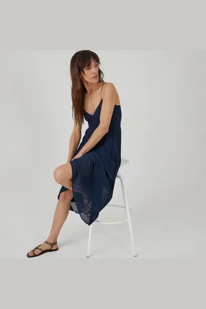 La Redoute Robe Longue Plissé Soleil À Fines Bretelles