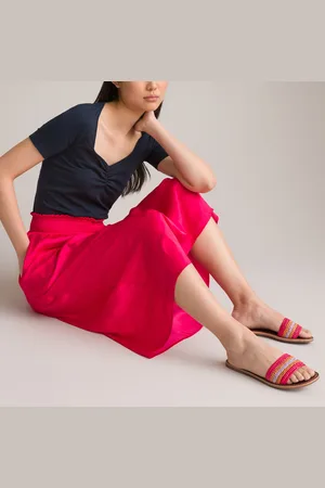 La Redoute Jupe Midi Évasée Ceinture Smockée