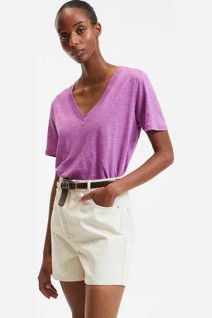 La Redoute Tee Shirt En Lin Col V Manches Courtes