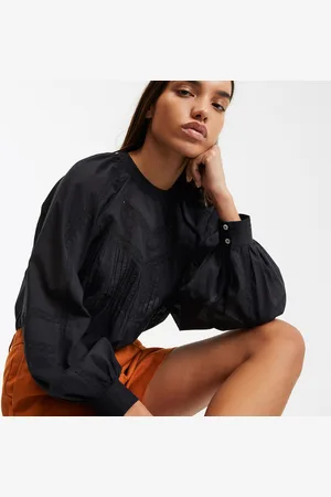 La Redoute Blouse Col Rond Voile De Coton Et Broderies