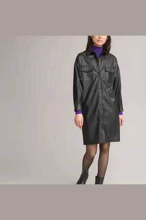 La Redoute Robe-chemise Manches Longues En Simili