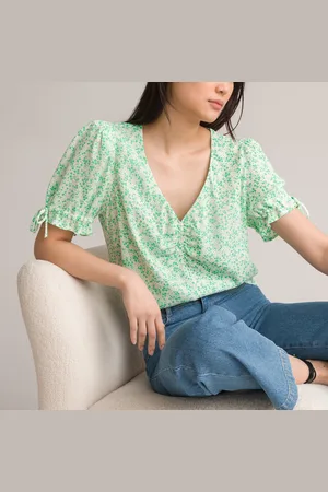 La Redoute Blouse Col V Imprimé Floral Manches Courtes