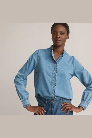 La Redoute Chemise En Denim Col Victorien Manches Longues