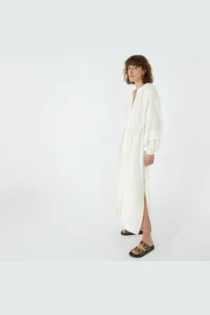 La Redoute Robe Longue En Gaze De Coton Manches Bouffantes