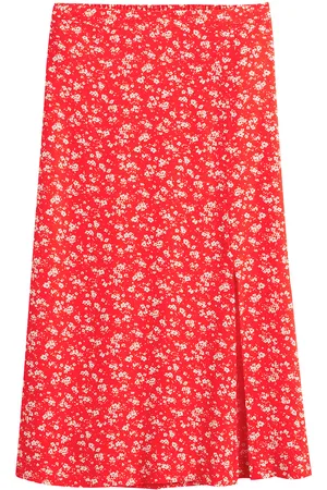 La Redoute Jupe Midi Évasée Avec Fente Côté Imprimé Fleurs