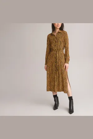 La Redoute Robe Chemise Manches Longues Imprimé Animalier