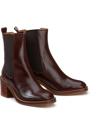 La Redoute Boots Chelsea En Cuir À Talon Large