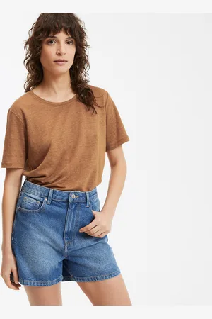 La Redoute Tee Shirt En Lin Col Rond Manches Courtes