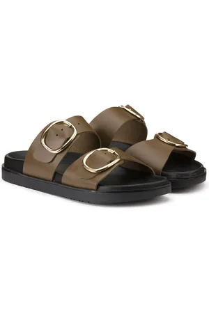 La Redoute Mules En Cuir Double Boucles Signatures