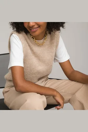 La Redoute Pull Sans Manches Col Rond En Alpaga Mélangé