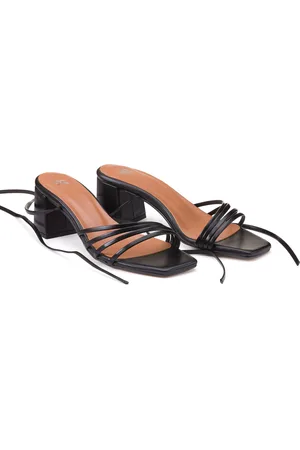 La Redoute Sandales À Talon En Cuir Laçage Cheville