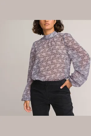 La Redoute Blouse Col Montant Matelassé Manches Longues