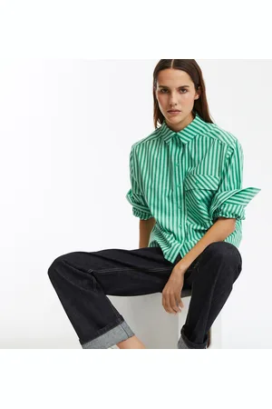La Redoute Chemise Rayée Courte Et Ample Manches Longues