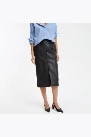 La Redoute Jupe Crayon En Cuir Longueur Midi