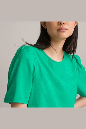 La Redoute Blouse Col Rond Imprimé Jacquard Manches Courtes