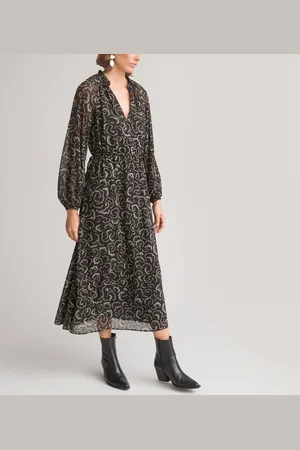 La Redoute Robe Longue Encolure V Manches Longues