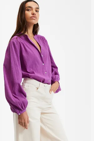 La Redoute Chemise Col Mao Oversize Signature Lise