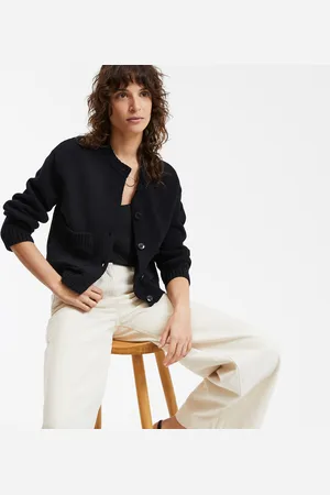 La Redoute Cardigan Court Col Rond En Grosse Maille Boutonné