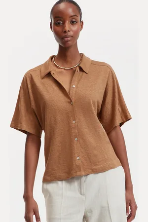 La Redoute T-shirt En Lin Col Polo Manches Courtes