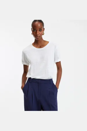 La Redoute Tee Shirt En Lin Col Rond Manches Courtes